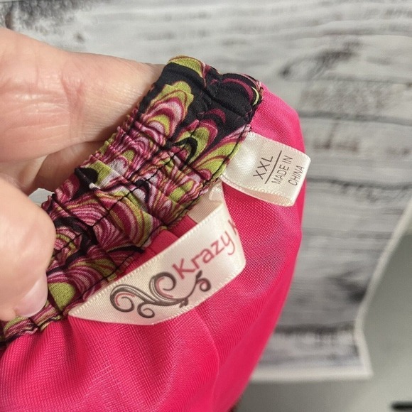 Krazy Kat Skirt size XXL Pink Green Paisley Pleated Sheer Midi Modest Boho - Picture 13 of 13